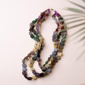 Multi colored horn necklace 36 long